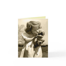 Fille Vintage Embrasse un Chiot