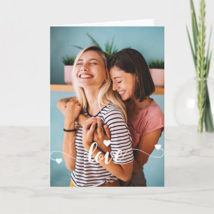 Carte Filles Amour Blanc Script Avec Coeur Saint-Valenti