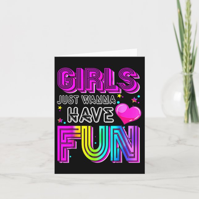 Carte Filles Amusantes Je Veux Juste Avoir Amusé Awesome (Devant)