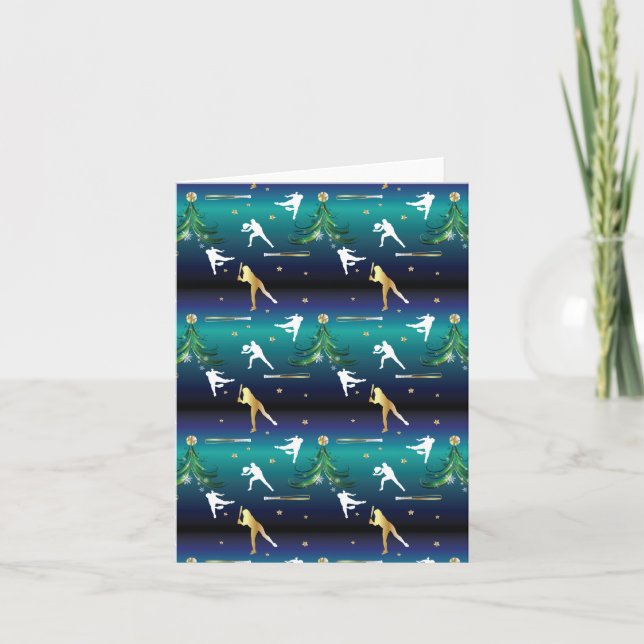 Carte Filles de baseball softball Noël (Devant)