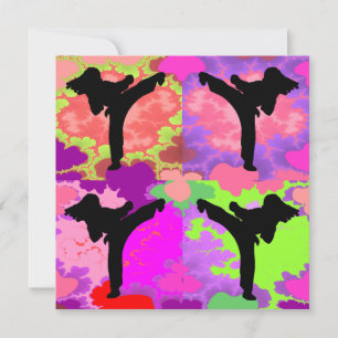 Carte Filles de karaté fête d'anniversaire