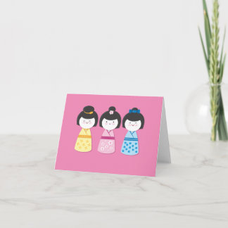 Carte Filles de Kokeshi