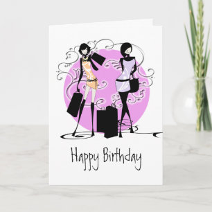 Carte Filles fillette mode divas amis PERSONNALISER