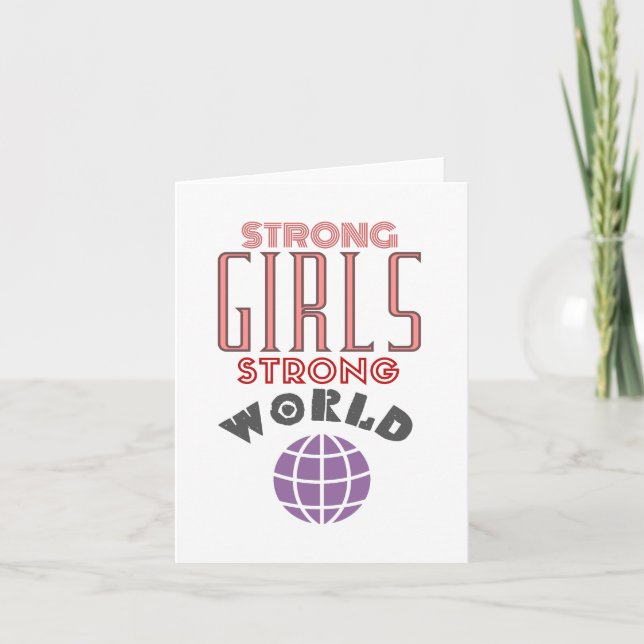 Carte Filles fortes Monde fort, Feminst (Devant)
