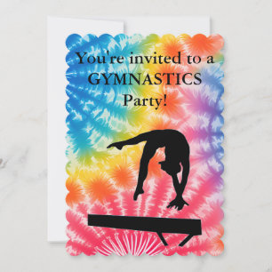 Carte Filles Gymnastique Arc-en-ciel fête d'anniversaire
