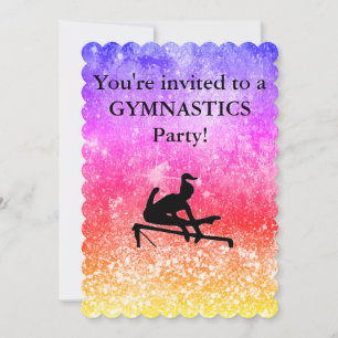 Carte Filles Gymnastique Arc-en-ciel fête d'anniversaire