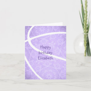 Carte filles lilac violet basket heureux anniversaire