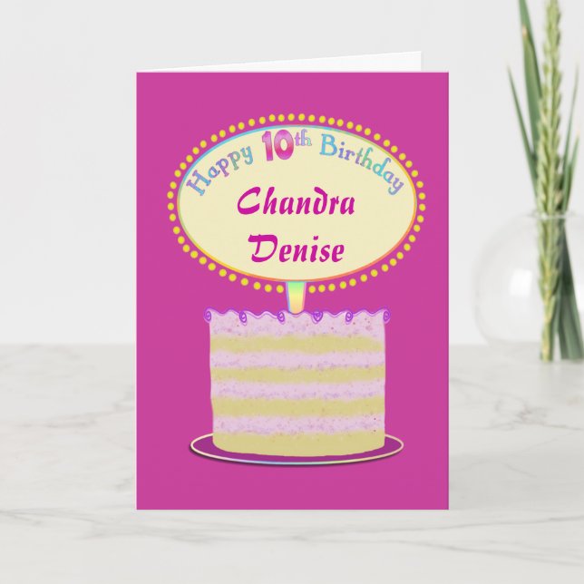 Carte Filles mignonnes 10e anniversaire Personnalisez-le (Devant)