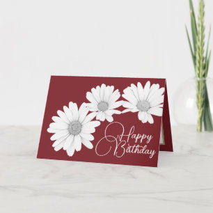 Carte Filles modernes marguerites Fleurs florales Annive