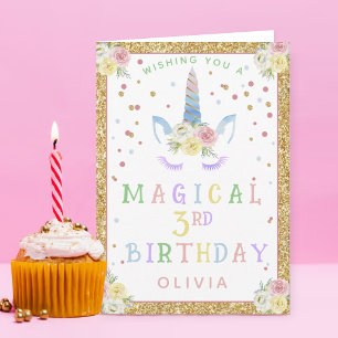 Carte Filles Unicorne Magique N'Importe Quel Âge Anniver