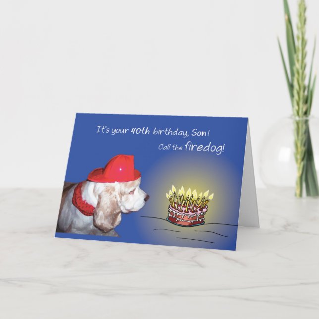 Carte Fils, 40e anniversaire, Chien de Feu (Devant)