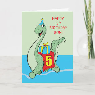 Carte Fils, 5e anniversaire Dinosaur
