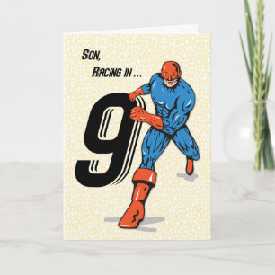 Carte Fils 9e anniversaire Superhero