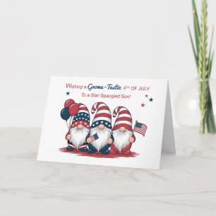 Carte Fils aîné 4 juillet mignons nomes patriotiques