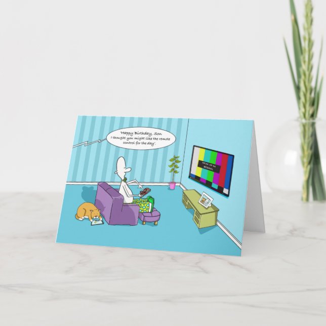 Carte Fils Amusant D'Anniversaire Avec Télécommande (Devant)