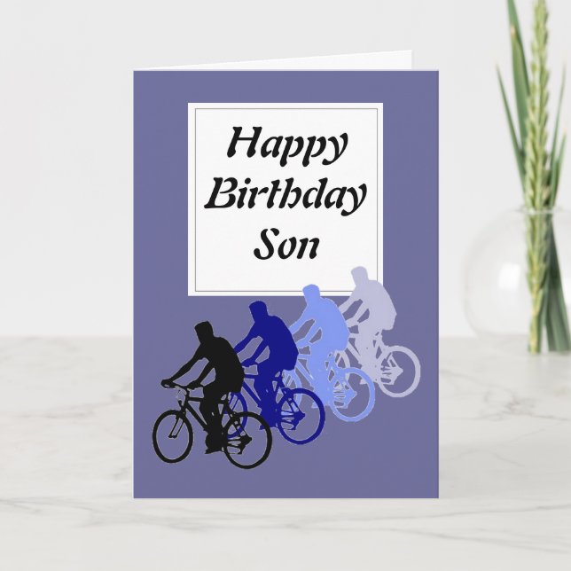 Carte Fils, Anniversaire, Vélo, Cycle Drôle Du Parent (Devant)