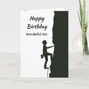 Carte Fils d'anniversaire d'escalade de montagne de roch