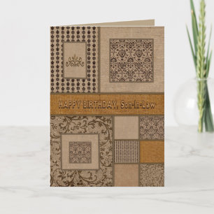 Carte Fils d'anniversaire en droit Shades Brown Motif un