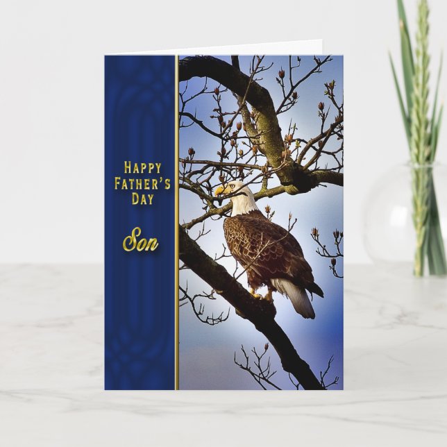 Carte Fils de fête des pères - Eagle chauve (Devant)