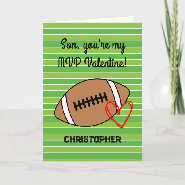 Carte Fils de football Saint Valentin (Devant)