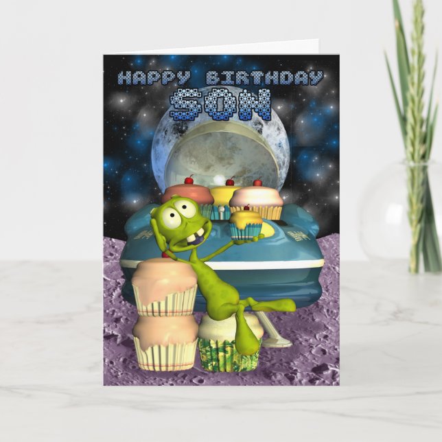Carte Fils de joyeux anniversaire, hors de ce monde, (Devant)