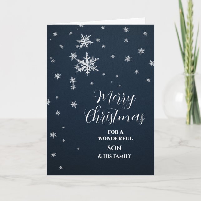 Carte Fils de neige et famille Joyeux Noël (Devant)