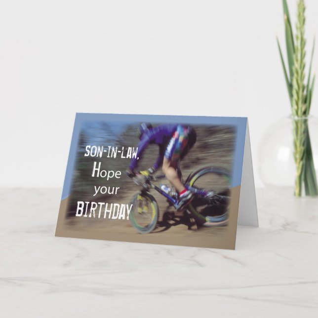 Carte Fils-en-Belle Sports VTT Anniversaire (Devant)