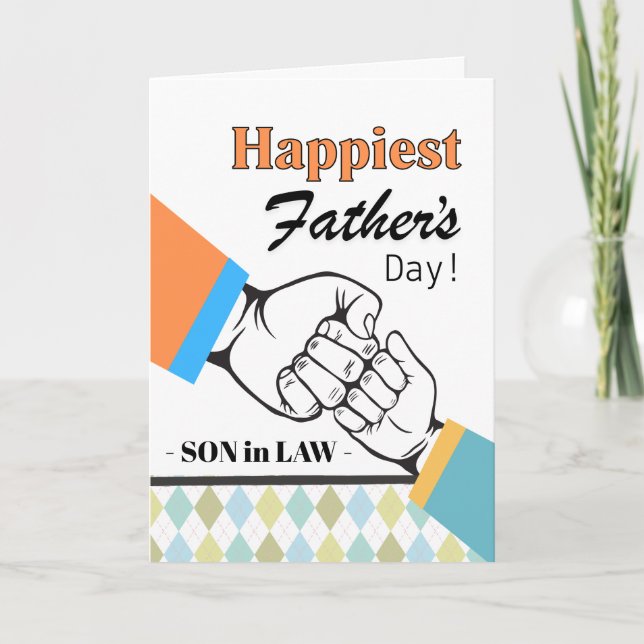 Carte Fils en droit Fête du Père Fist Bump (Devant)