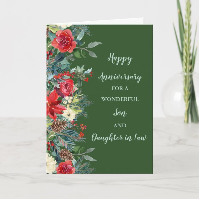 Carte Fils et fille d'hiver en droit Anniversaire (Devant)