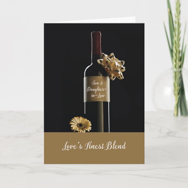 Carte Fils et fille en droit Anniversaire Vin bouteille (Devant)