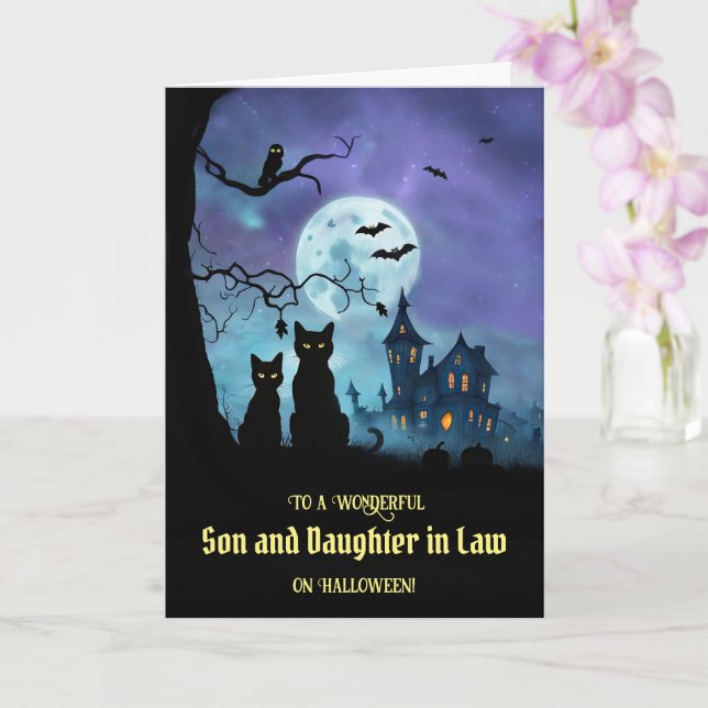Carte Fils et fille en droit Cute Halloween (Orchidée)