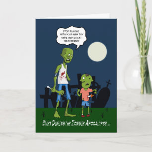 Carte Fils et papa zombies pour la fête des pères