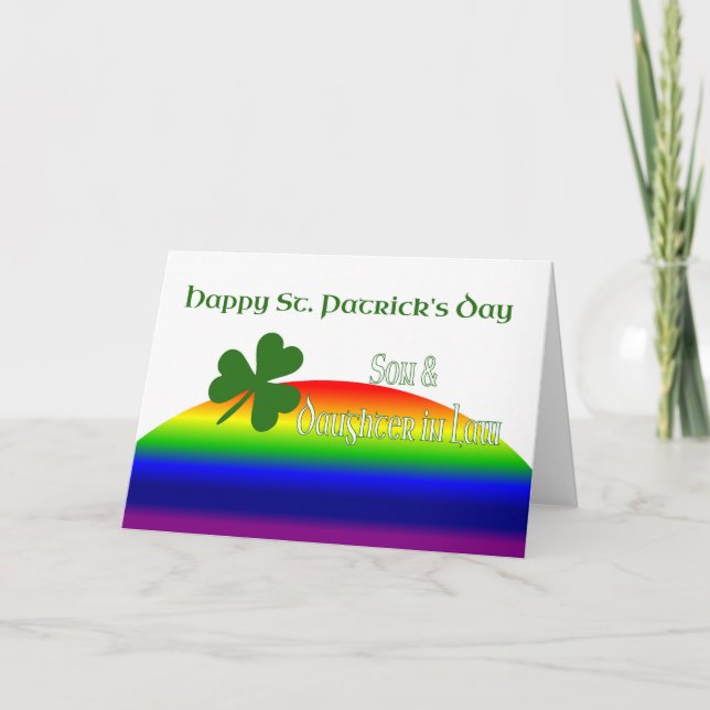 Carte Fils & Femme Bonne Saint Patrick Joyeuse (Devant)