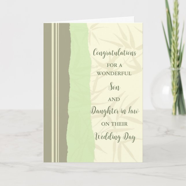 Carte Fils & Fille en droit Jour de mariage Félicitation (Devant)