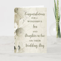 Fils & Fille en droit Jour de mariage Félicitation