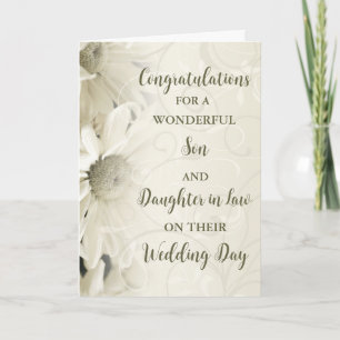 Carte Fils & Fille en droit Jour de mariage Félicitation