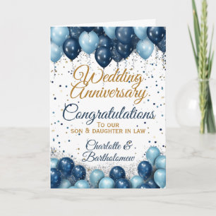 Carte Fils Fils Anniversaire mariage Fille En Ballons De