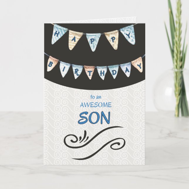 Carte Fils merveilleux Joyeux anniversaire (Devant)