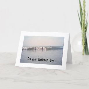 CARTE FILS-RIDE THE WAVE ET AMUSER ANNIVERSAIRE