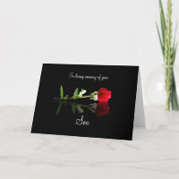 Fils Sympathy Condoléances Rose unique