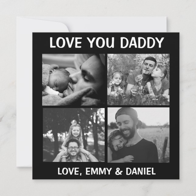 Carte Filtre noir et blanc | Love You Papa Photo (Devant)
