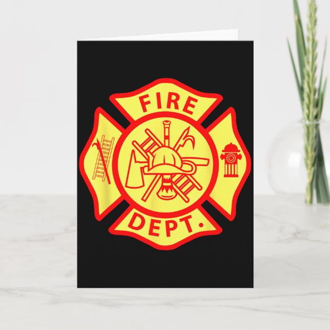 Carte Fire Department Logo Uniform Fireman Symbol Firefi (Devant)