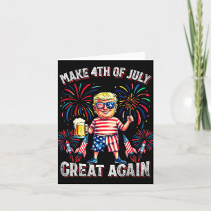 Carte Fireworks Funny Trump Patriotic American Happy 4e