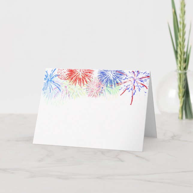 Carte Fireworks on Blank (Ajouter la couleur arrière - p (Devant)