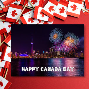 Carte Fireworks Toronto Skyline Bonne fête du Canada