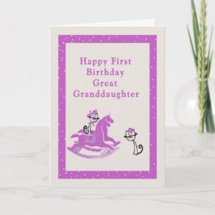 Carte First Birthday Card for Great Granddaughter