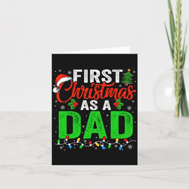 Carte First Christmas As A Dad Xmas Lights New Dad Chris (Devant)