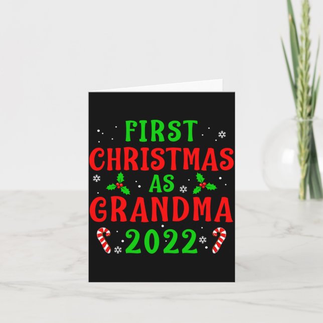 Carte First Christmas As Grandma Xmas Grandmother New Gr (Devant)