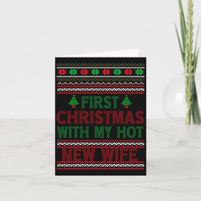 Carte First Christmas With My Hot New Wife Funny Xmas Hu (Devant)