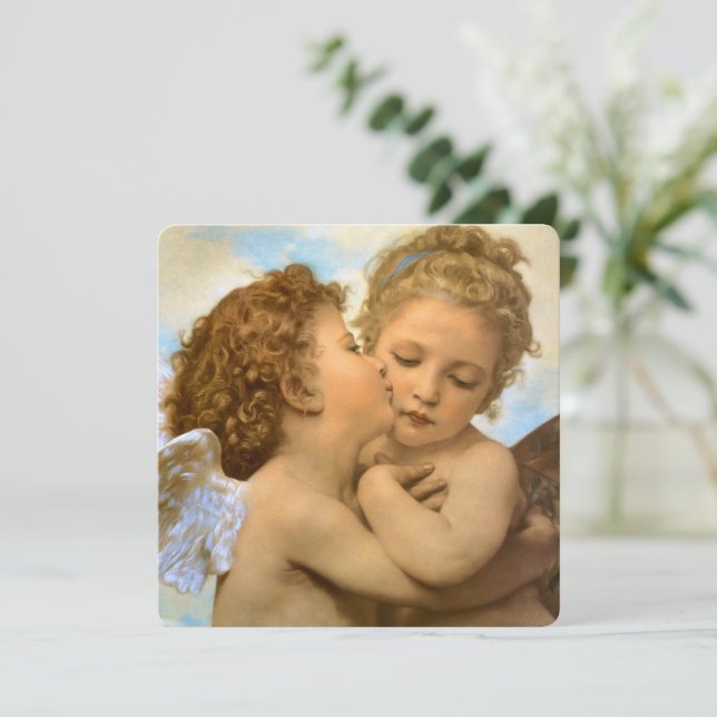 Carte First Kiss (détail d'ange) par Bouguereau (Debout devant)